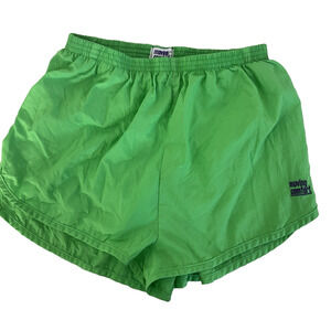 Women’s Running Athletic Shorts MOVING COMFORT Sz S Green Key pocket white liner